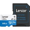 Карта памяти Lexar LSDMI64GB1EU300A microSDXC 64GB + адаптер