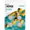 Батарейка Mirex CR1620 литиевая блистер 4 шт. 23702-CR1620-E4
